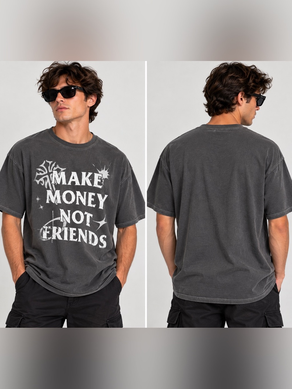 3Forty Inc Make Money Not Friends Men’s Graphic Tee Large NWT